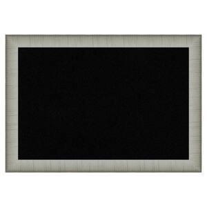 Elegant Brushed Pewter Narrow Framed Black Corkboard 27 in. x 19 in. Bulletine Board Memo Board