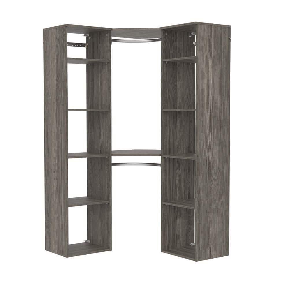 ClosetMaid Style+ Coastal Teak Hanging Wood Closet Corner System with