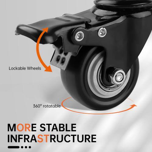 Universal Swivel TV Standalone Mount for 32 in. - 80 in. TVs with Adjustable Table Top Tiltable and Locking Wheels Black Electrical