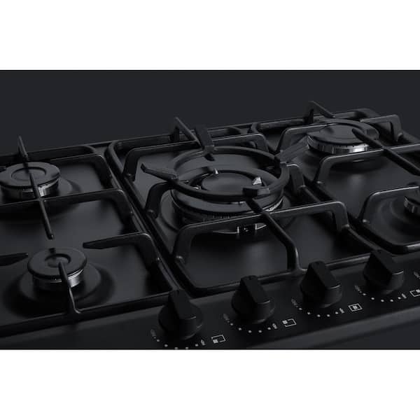 27 in. Gas Cooktop in Black with 5 Burners including Power Burner