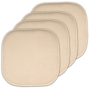 Honeycomb Memory Foam Square 16 in. W x 16 in. D Non-Slip Back Chair Cushion, Linen (4-Pack)