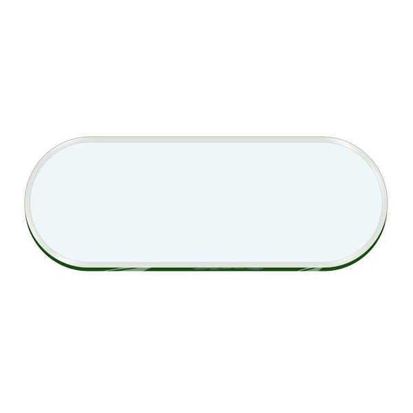 Fab Glass and Mirror 1/2 Thick 1 Beveled Tempered Glass E-Oval (Elliptical) Table Top, 24 x 48