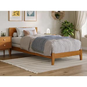 Orlando Light Toffee Natural Bronze Solid Wood Frame Twin XL Foundation Panel Bed