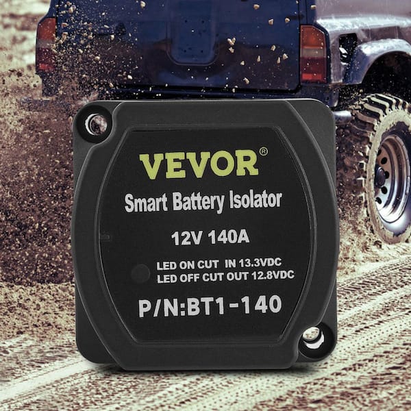 Dual Battery Isolation Kit, 6m. 12-Volt, Auto Split Charge Relay System 140AMP VSR, Fits RVs Marine Crafts Cars Trucks