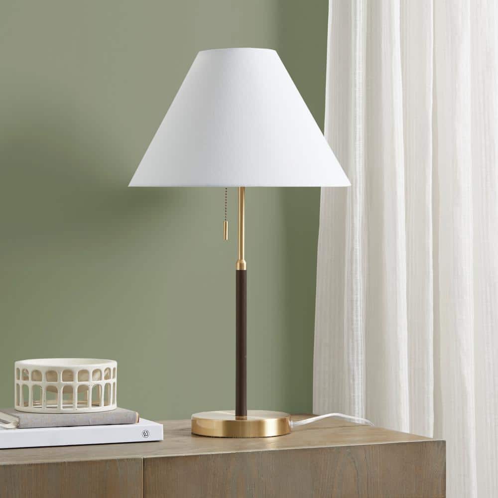 Bromley 23.5" White and Gold Mid-Century Table Lamp
