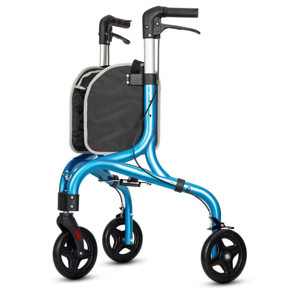 3-Wheel Rollator Walker for Seniors - Ultra Lightweight Foldable Mobility Aid in Brilliant Blue price history on PriceWatchPro