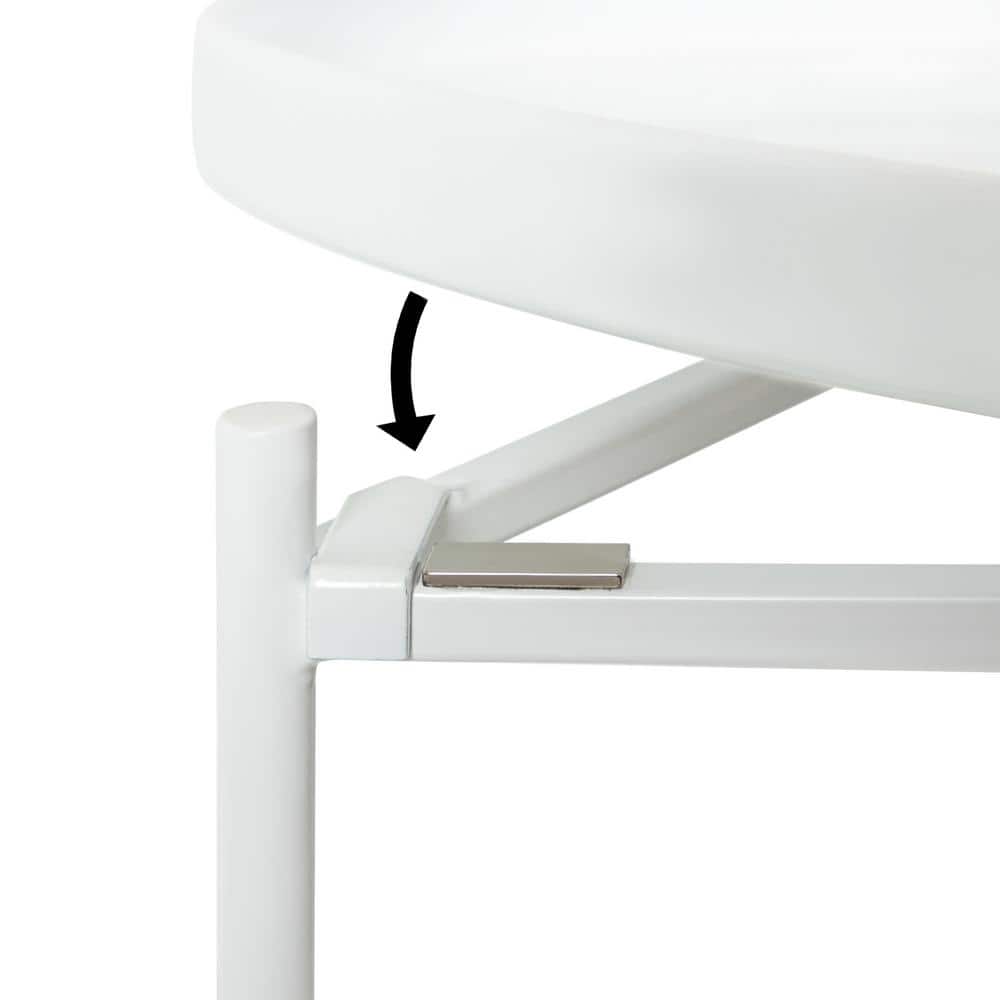 Modern Geometric White Round Metal Nesting Tables Set