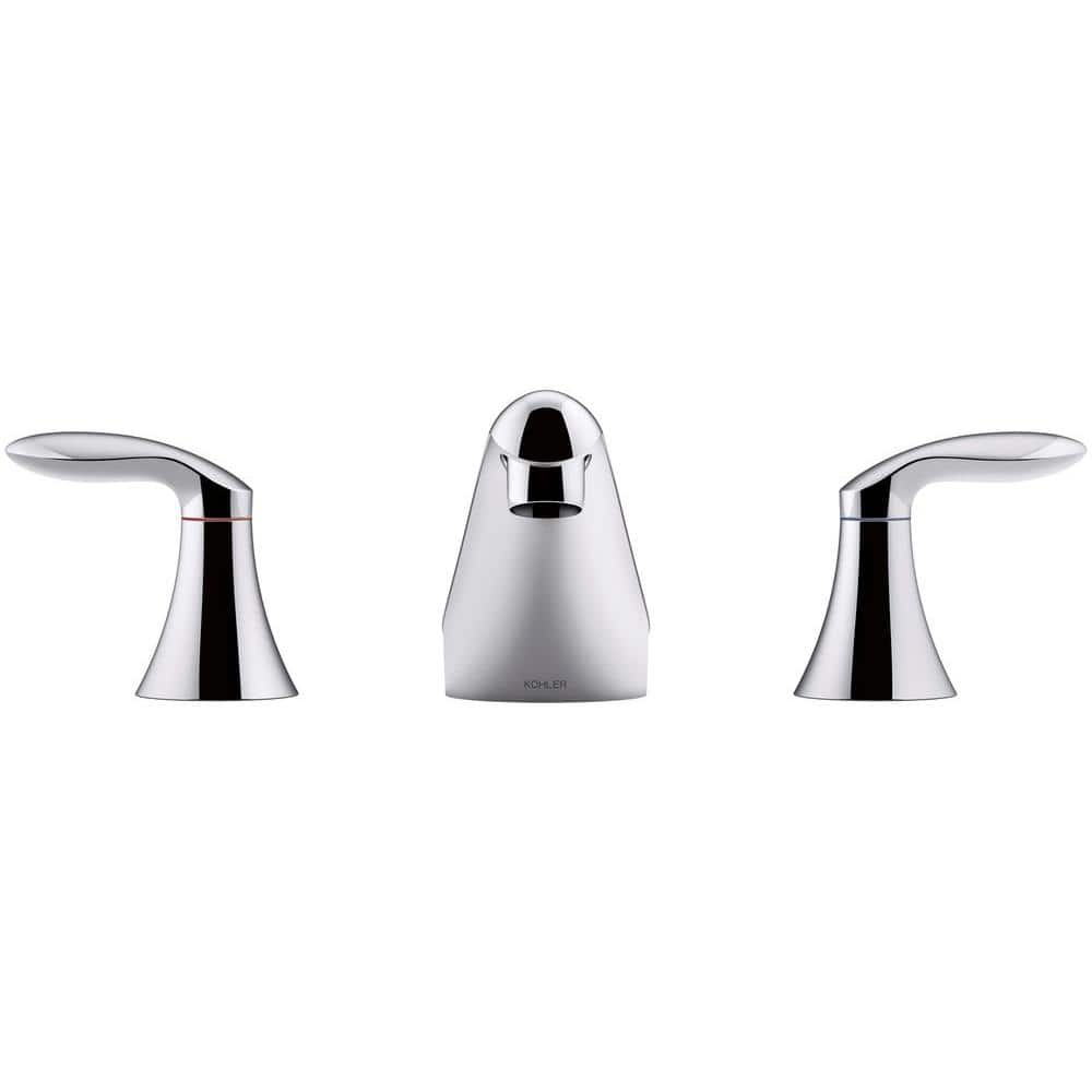 Elegant Polished Chrome Widespread Bathroom Sink Faucet with Lever Handles