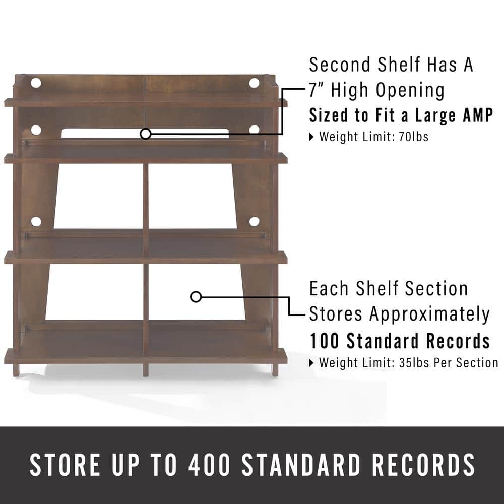 Mahogany 41.5'' Turntable Console with Record Storage