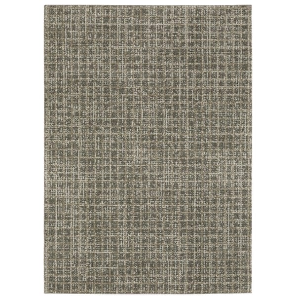 Apex Brown 8 ft. x 11 ft. Distressed Geometric Plaid Polyester Indoor Area Rug