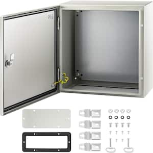 Electrical Enclosure NEMA 4X 16 in. x 16 in. x 8 in. Carbon Steel Waterproof Junction Box for Outdoor Indoor Use, Gray