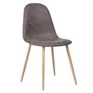 Fabric + Foam Upholstery Medieval Living Room Side Chair Dark Wood Legs Stone Gray (Set of 4)