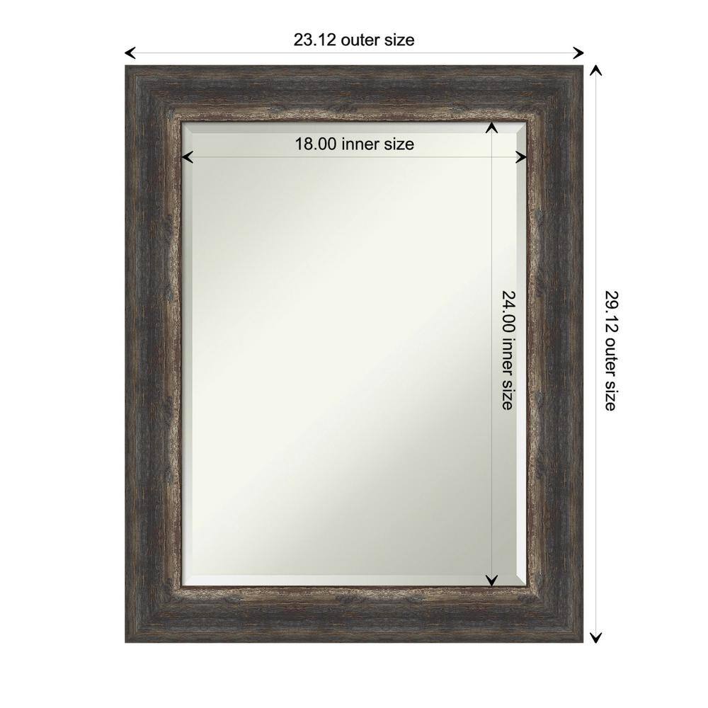 Bronze and Wood Rustic Full Length Rectangular Wall Mirror