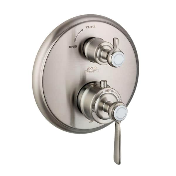 Hansgrohe Axor Montreux 2-Handle Thermostatic Valve Trim Kit with Volume Control in Brushed Nickel (Valve Not Included)