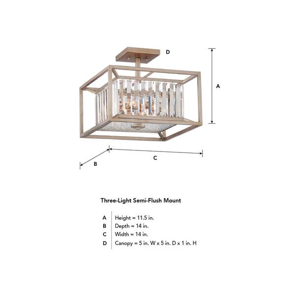 Designers Fountain Linares 16 in. 3-Light Aged Platinum Glam