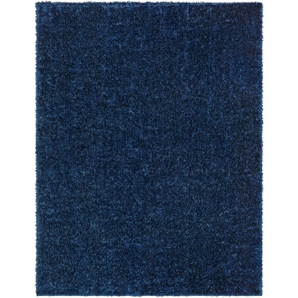 Livabliss Cloudy Shag Dark Blue 7 ft. x 9 ft. Solid Indoor Area Rug