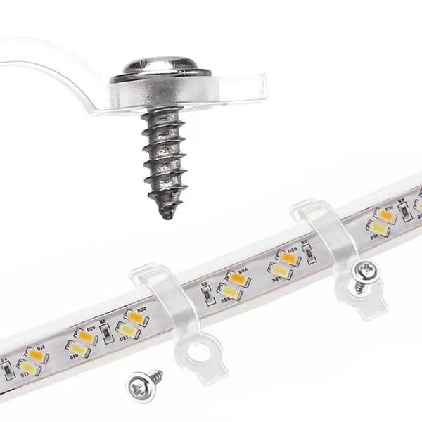 Uxcell LED Strip Light Clips, 48 Pack Mounting Bracket Fixing Clips Plastic Clamp Holders 304 Stainless Steel Screws 11 5 12 4mm Neon Rgb Light Cable 518bf339 98b3 473b B19e 1facddcd047e.6843538766e4966b43740777f81f9c1a