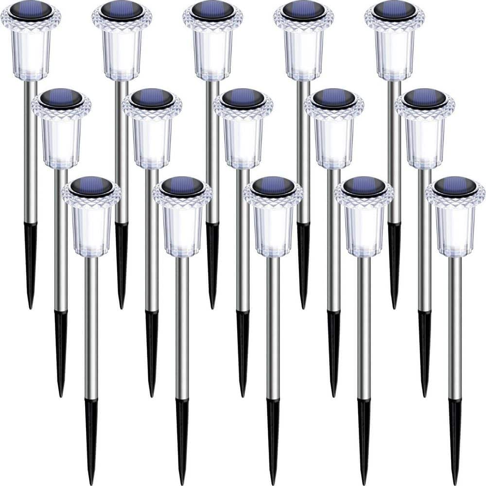 10 Pack Solar Outdoor Lights, Waterproof Yellow Led Landscape Lighting, Stainless Steel Stake Lights for Yard Garden price history on PriceWatchPro