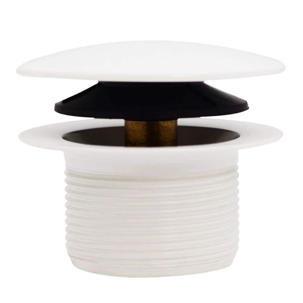 Powder Coat White 1.5" Mushroom Tip-Toe Bathtub Drain Stopper