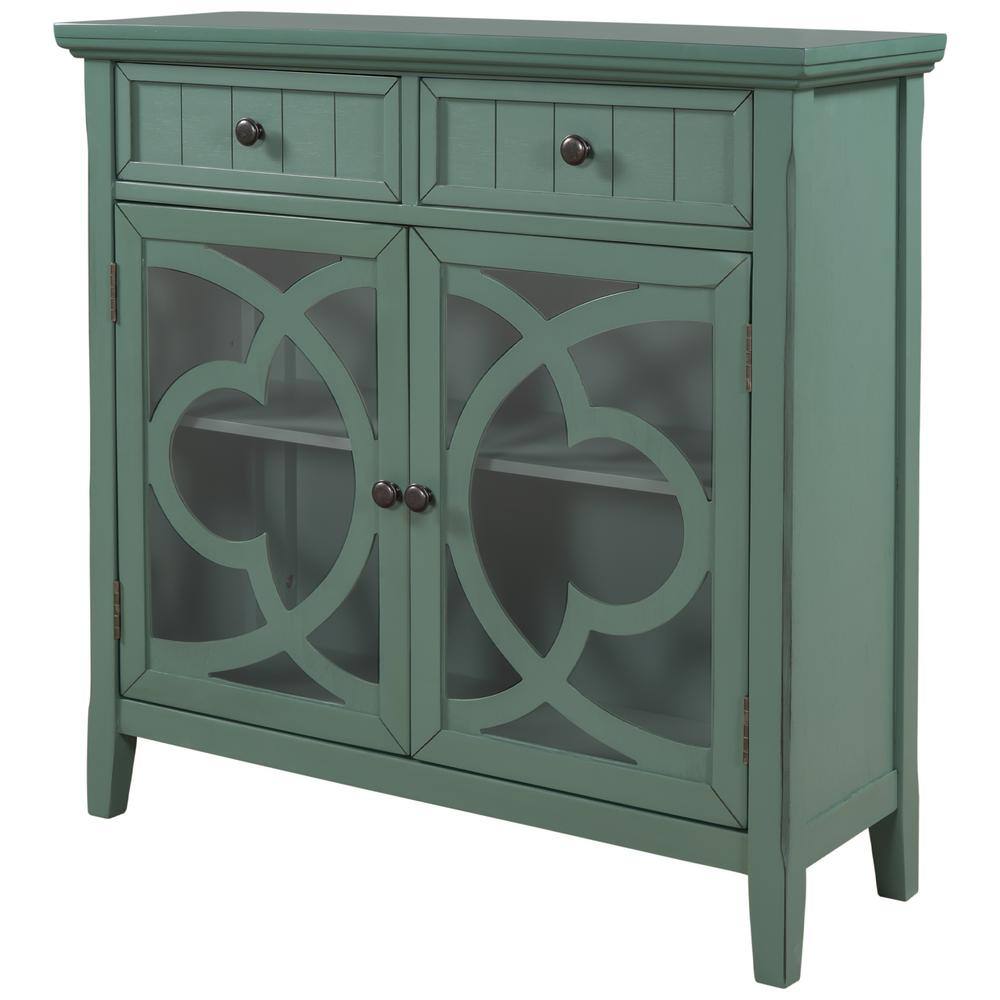 aisword Dark Green Accent Storage Cabinet Wooden Cabinet with ...