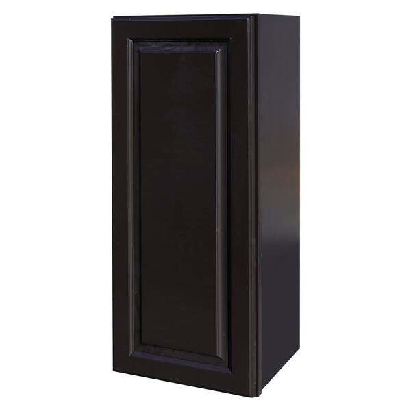 LIFEART CABINETRY LaPort Assembled 21 in. x 36 in. x 12 in. Wall Cabinet with 1 Door 2 Shelves in Dark Espresso