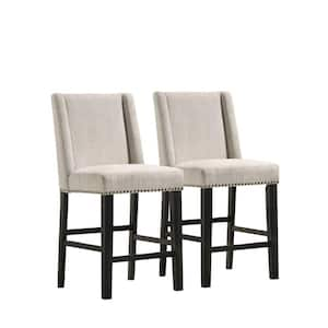 41.5 in. Fawn High Back Metal Bar Chair with Upholstery Seat Set of 2