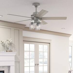 Agnew 52 in. LED Indoor Brushed Nickel Ceiling Fan with Light and Remote