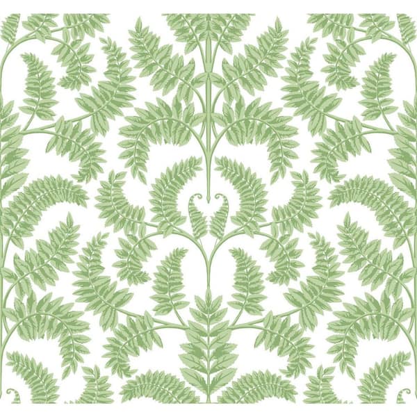 York Wallcoverings 60.75 sq ft Green Royal Fern Damask Pre-Pasted Wallpaper