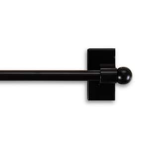 17 in. - 30 in. Single Curtain Rod in Black with Finial