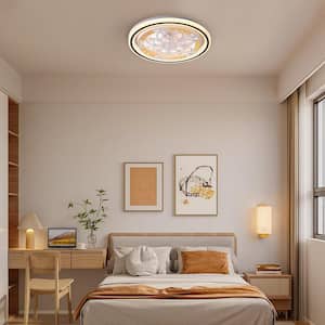 20 in. Integrated LED Indoor Personality Flower Shape White 3-Color Change Ceiling Fan Light with Remote Control