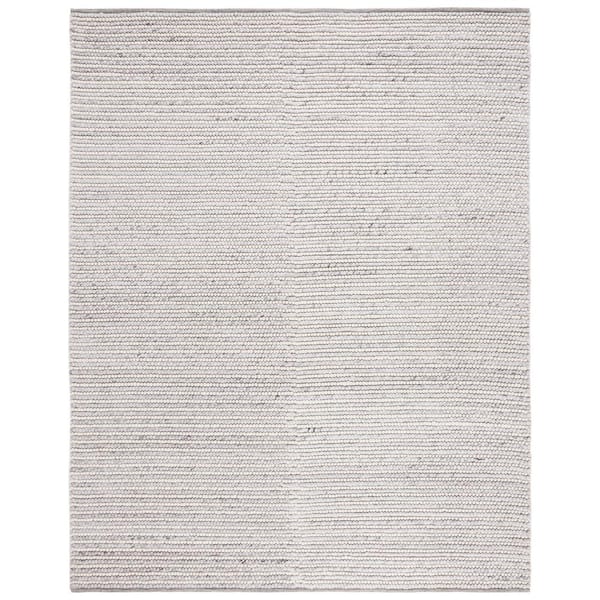 SAFAVIEH Martha Stewart Ivory/Light Gray 8 ft. x 10 ft. Basket Striped Area Rug