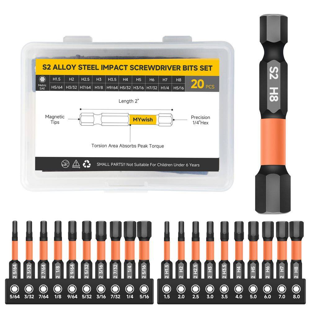 Impact Hex Head Allen Wrench Drill Bit Set (20-Piece) with Case Screws price history on PriceWatchPro