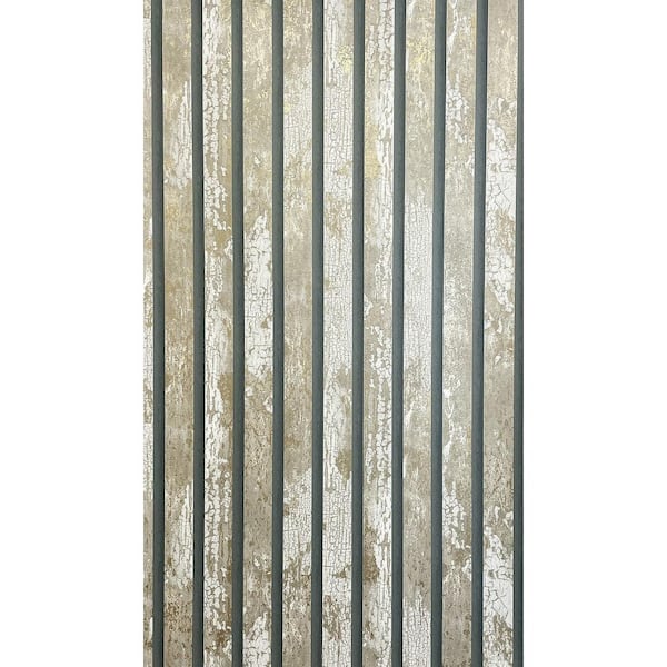 Fine Decor Oxidize Neutral Beige Vertical Slats Wallpaper Sample
