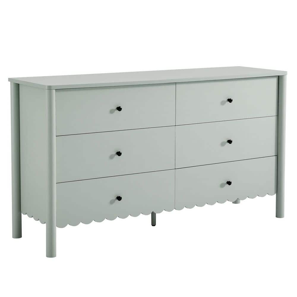 MODWAY Emmeline Scalloped 6-Drawer Dresser in Sage EEI-7157-SGE - The Home  Depot