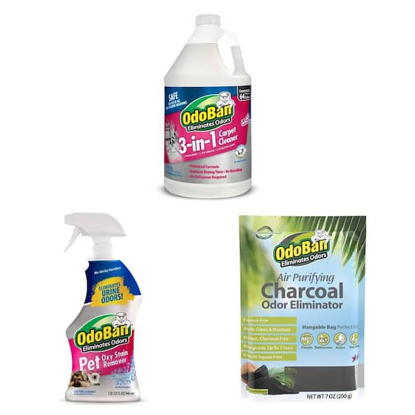1 Gal. 3-in-1 Carpet Cleaner, 32 oz. Pet Oxy Stain Remover and 7 oz. Charcoal Odor Eliminator Combo