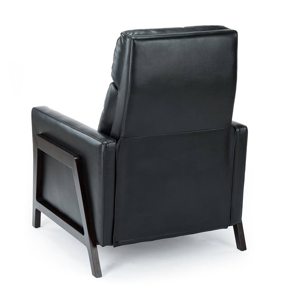 Maxton Black Faux Leather Mid-Century Modern Recliner