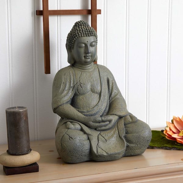 Nearly Natural Indoor/Outdoor Buddha Statue 4984 - The Home Depot