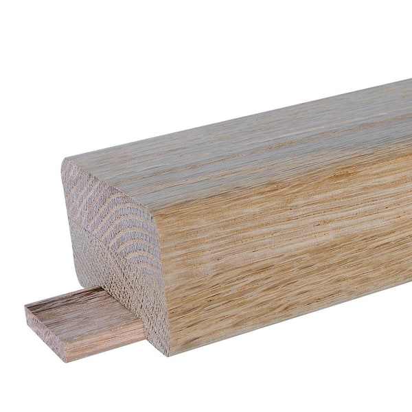 Stair Parts 6000 12 ft. Unfinished Red Oak Wood Craftsman Handrail Plowed with Fillet
