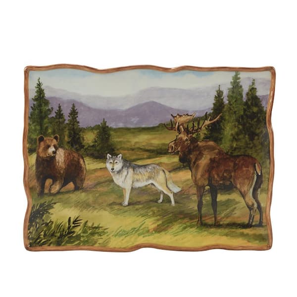 Certified International Mountain Summit 12 in. Assorted Colors Earthenware Rectangle Platter (Set of 1)