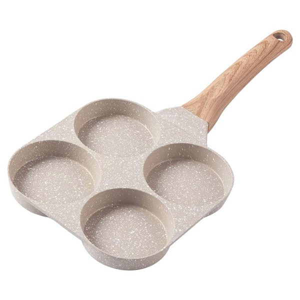 Four-Cup Saute Pan 7.5 in. 4-Egg Medical Stone Non-Stick Induction Gas Electric Compatible Breakfast Pan