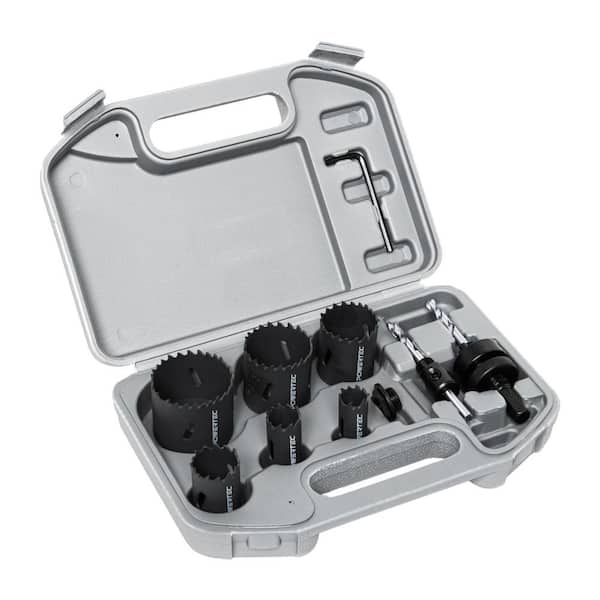 Bi Metal Hole Saws Kit. Universal Arbor and Carrying Case, 3/4 in. to 2 in. Bi-Metal Hole Cutter (9-Piece)