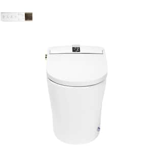 Elongated Bidet Toilet 1.28 GPF in White with Adjustable Sprayer Settings, Deodorizing, Soft Close