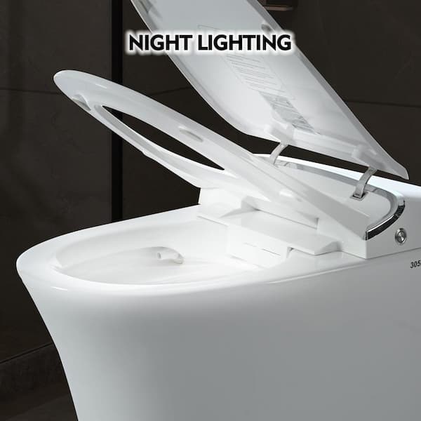 EPOWP Smart Toilet with Heated Seat, foot sensor and Dual Flush System in White