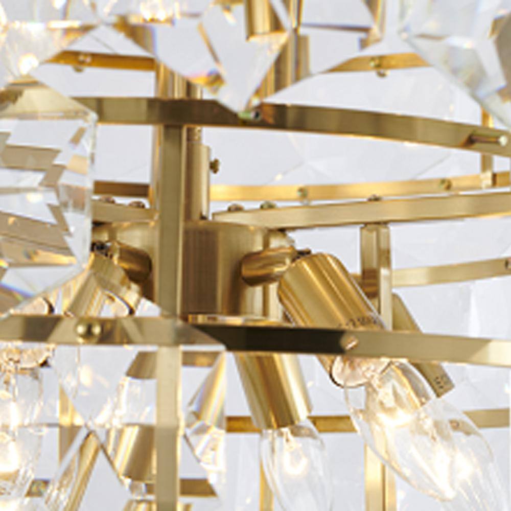 Elegant 67" Brass and Crystal Seven Tier Chandelier
