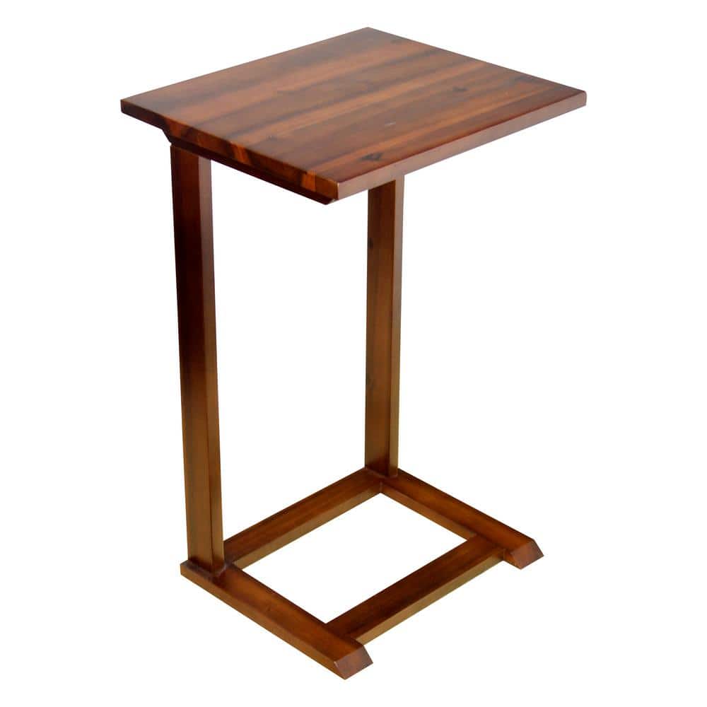 Solid Acacia Dark Mahogany C-Table with Clear Lacquer Finish