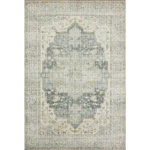Skye Charcoal/Dove 2 ft. 3 in. x 3 ft. 9 in. Printed Boho Vintage Area Rug