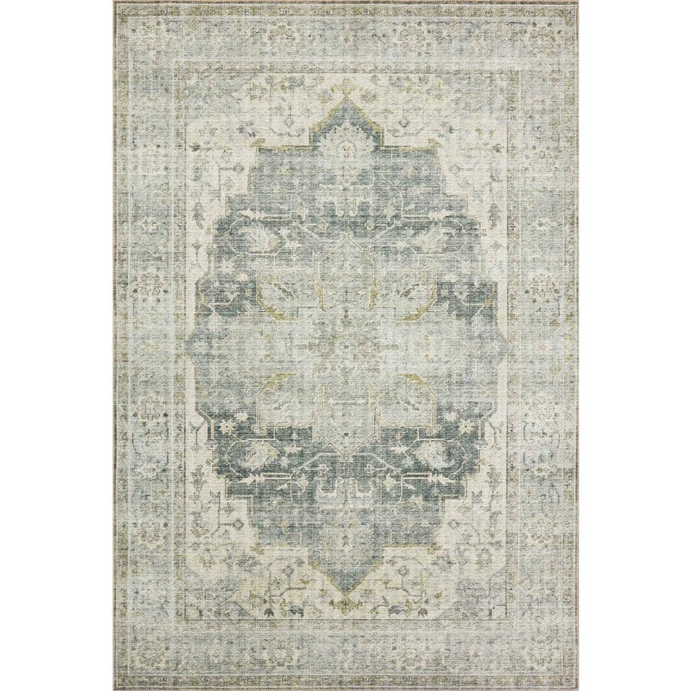 Skye 7'-6" x 9'-6" Charcoal/Dove Stain-Resistant Synthetic Area Rug