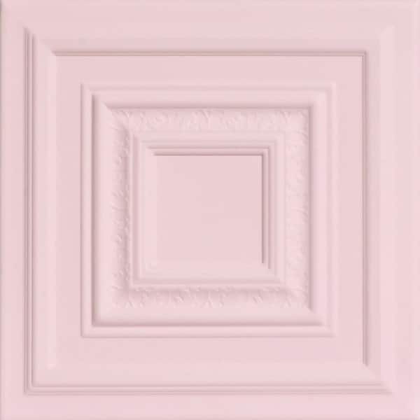 A La Maison Ceilings Chetsnut Grove Powder Blush 1.6 ft. x 1.6 ft. Decorative Foam Glue Up Ceiling Tile (21.6 sq. ft./Case)