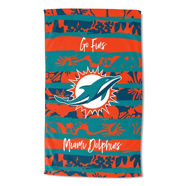 THE NORTHWEST GROUP NFL Dolphins Cotton/Polyester Blend Multi Color Pocket Beach Towel