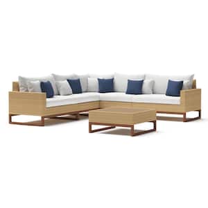 Mili 6-Piece Wicker Outdoor Sectional Set with Sunbrella Bliss Ink Cushions